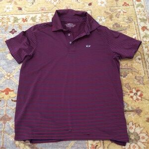 Vineyard Vines Boys Polo Shirt - Blue and Red Striped